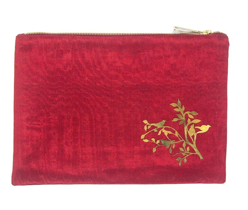 Kuşlu Kırmızı Clutch